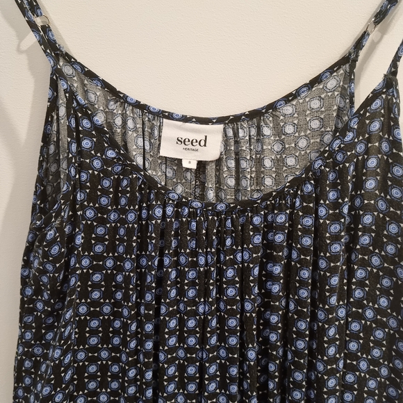 Seed heritage maxi sundress blue geometric pattern - Picture 4 of 7